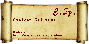 Czeider Szixtusz névjegykártya